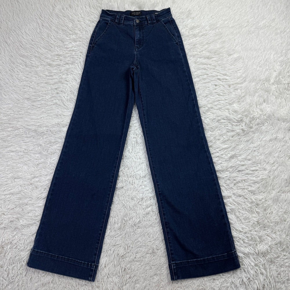 Judy Blue Pants Womens 0/24 Blue High Waisted Wide Leg Casual Denim Jeans